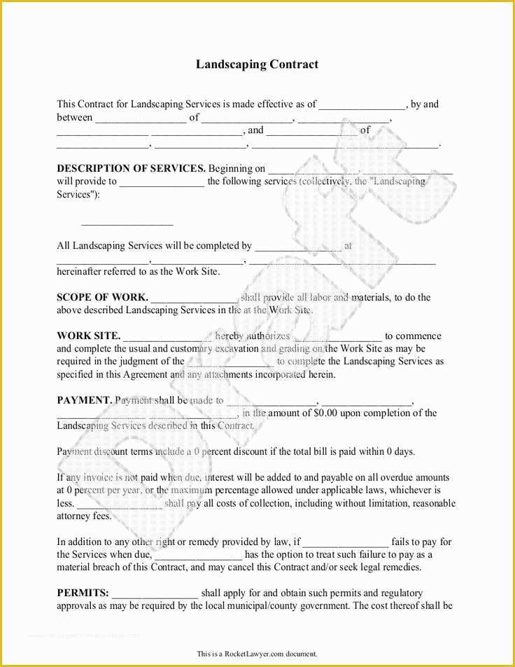 Lawn Care Contract Template Free Of Landscaping Contract Template Lawn Maintenance Contract
