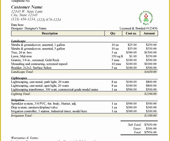 Lawn Care Contract Template Free Of Printable Sample Lawn Service Contract form