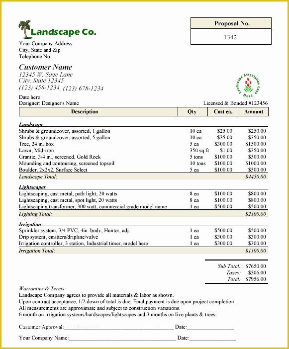 Lawn Care Contract Template Free Of Printable Sample Lawn Service Contract form
