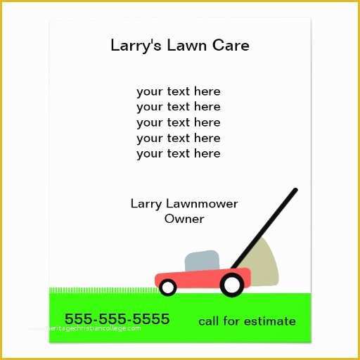 Lawn Mowing Flyer Template Free Of Lawn Care Services Flyer