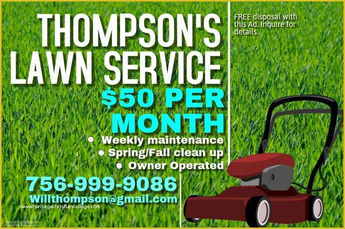 Lawn Mowing Flyer Template Free Of Lawn Mowing Poster Template