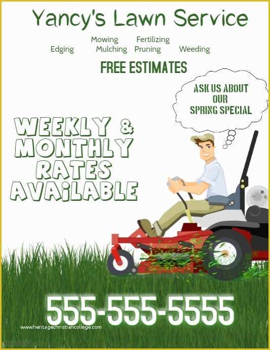 Lawn Mowing Flyer Template Free Of Lawn Service Flyer Template