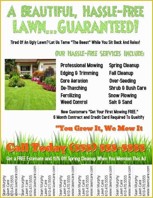 Lawn Mowing Flyer Template Free Of Lawn Service Template