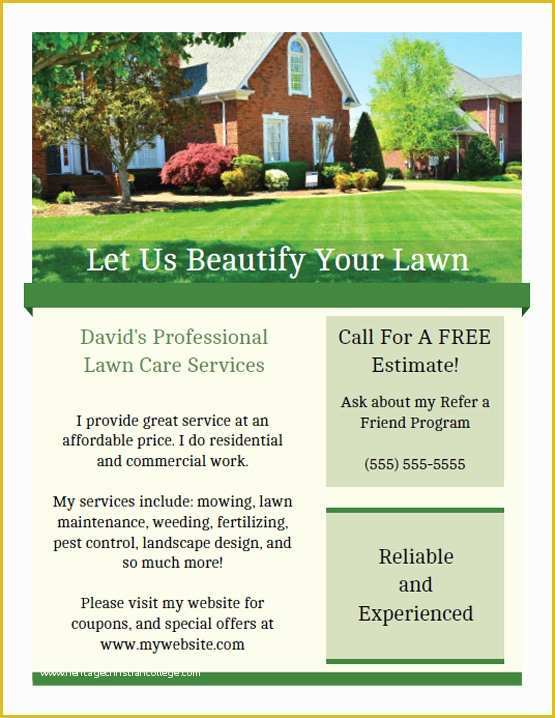 Lawn Mowing Flyer Template Free Of Printable Lawn Care Business Flyer Templates