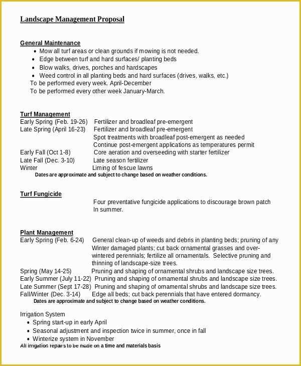 Lawn Service Proposal Template Free Of 5 Landscaping Proposal Examples Samples