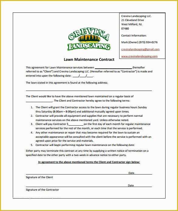 Lawn Service Proposal Template Free Of Bid Proposal Template for Lawn Care Templates Resume