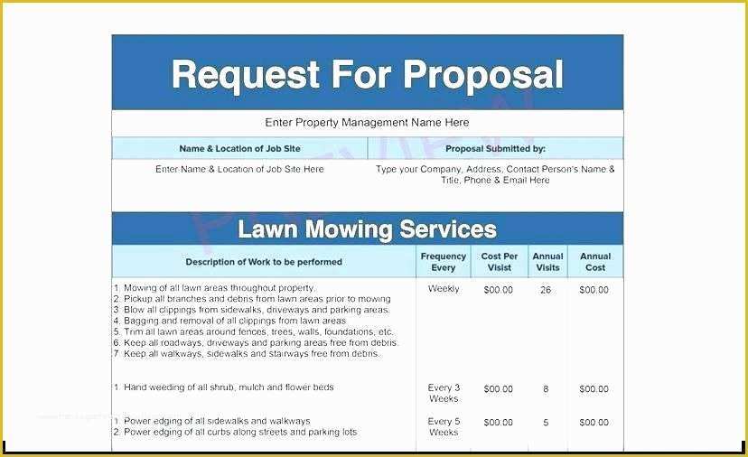Lawn Service Proposal Template Free Of Lawn Care Proposal Template Service Bid Free Pics Excel