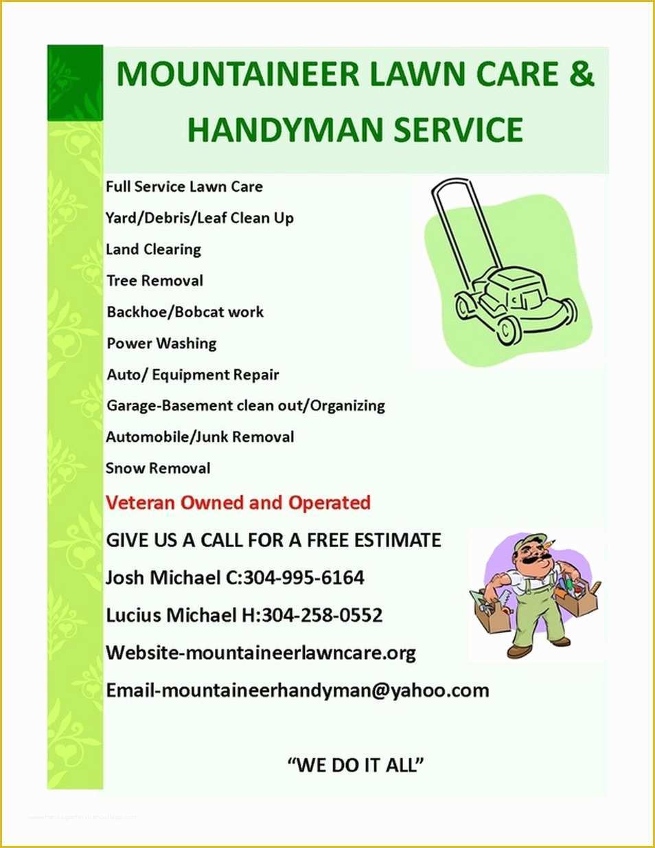 Lawn Service Template Free Of High Quality Lawn Care Flyer 2 Lawn Care Service Flyer