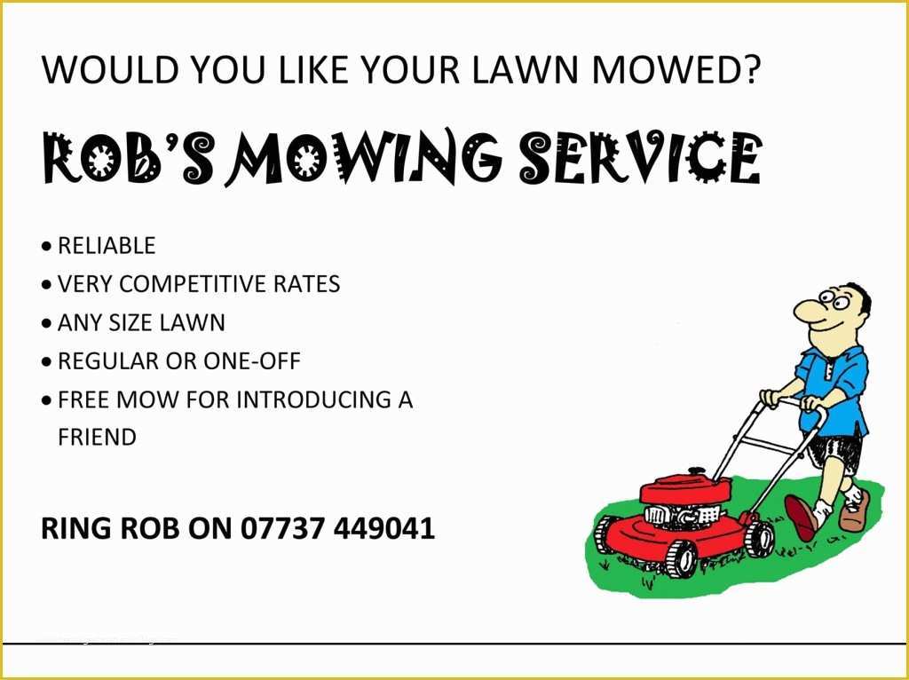 Lawn Service Template Free Of Lawn Mowing Flyer Template Bing Images