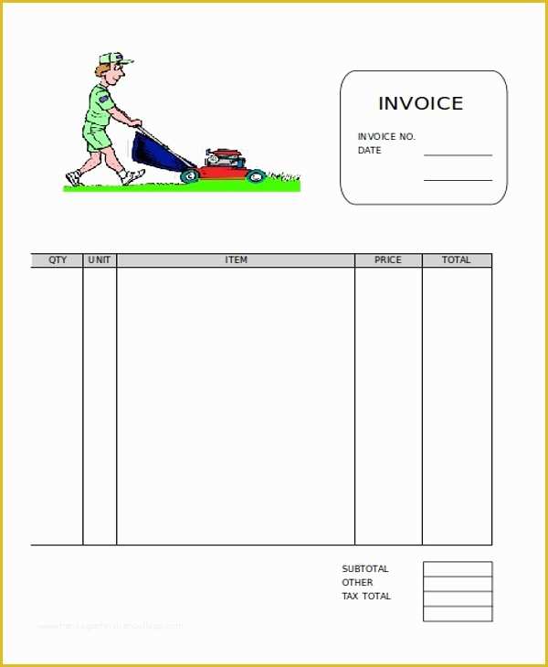 Lawn Service Template Free Of Lawn Service Invoice Template Free Five Unconventional