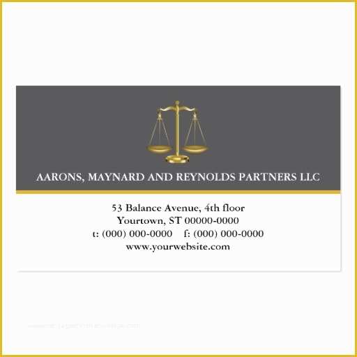 Lawyer Business Card Templates Free Of Golden Law Scales attorney Double Sided Standard Business