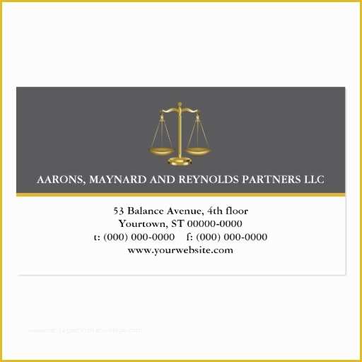 Lawyer Business Card Templates Free Of Golden Law Scales attorney Double Sided Standard Business
