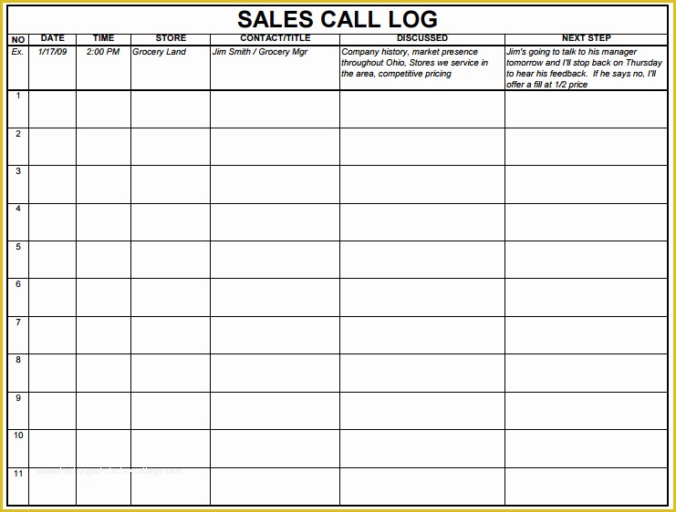 Lead Page Template Free Of 5 Sales Log Templates formats Examples In Word Excel