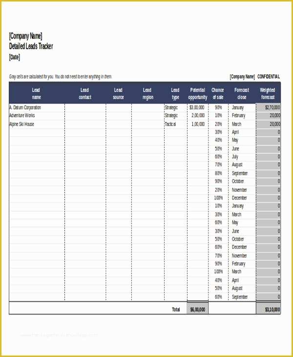 Lead Page Template Free Of 6 Excel Sales Tracking Templates