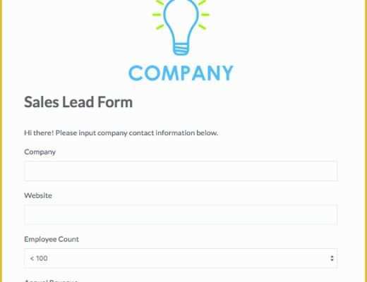 Lead Page Template Free Of Business form Design Templates