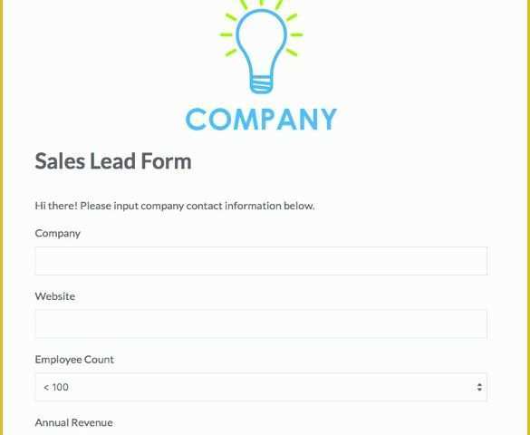 Lead Page Template Free Of Business form Design Templates