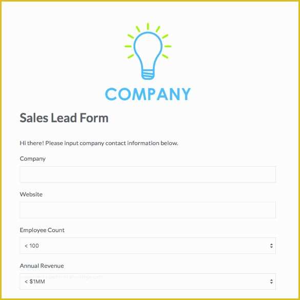 Lead Page Template Free Of Business form Design Templates