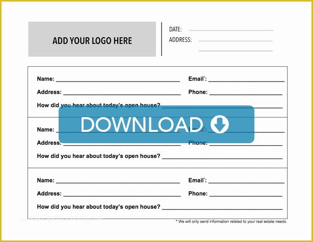 Lead Page Template Free Of Real Estate Open House Sign In Sheet Free Template