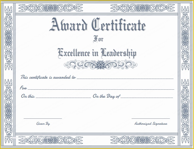 Leadership Award Certificate Template Free Of Free Printable Best Leader Award Certificate Template