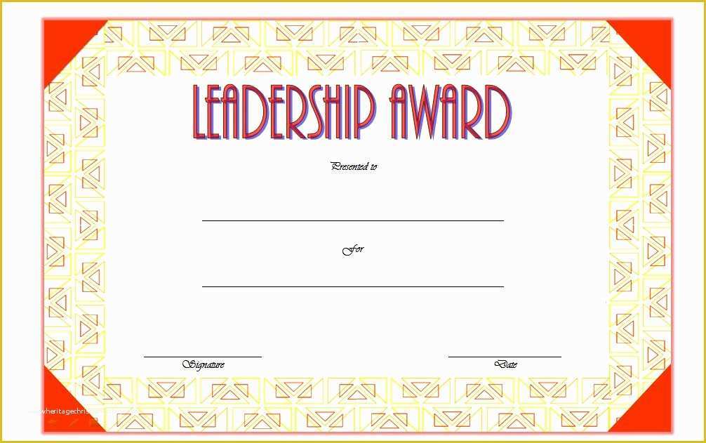 Leadership Award Certificate Template Free Of Leadership Award Certificate Template 1