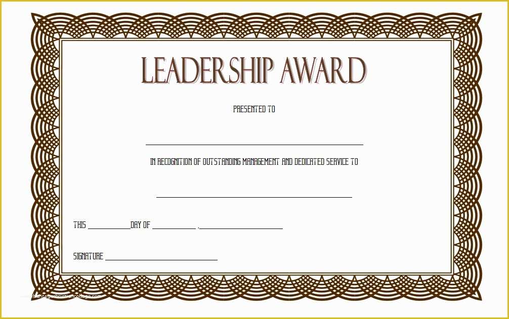 Leadership Award Certificate Template Free Of Leadership Award Certificate Template 7