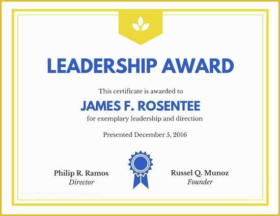 Leadership Award Certificate Template Free Of Leadership Award Certificate Templates by Canva