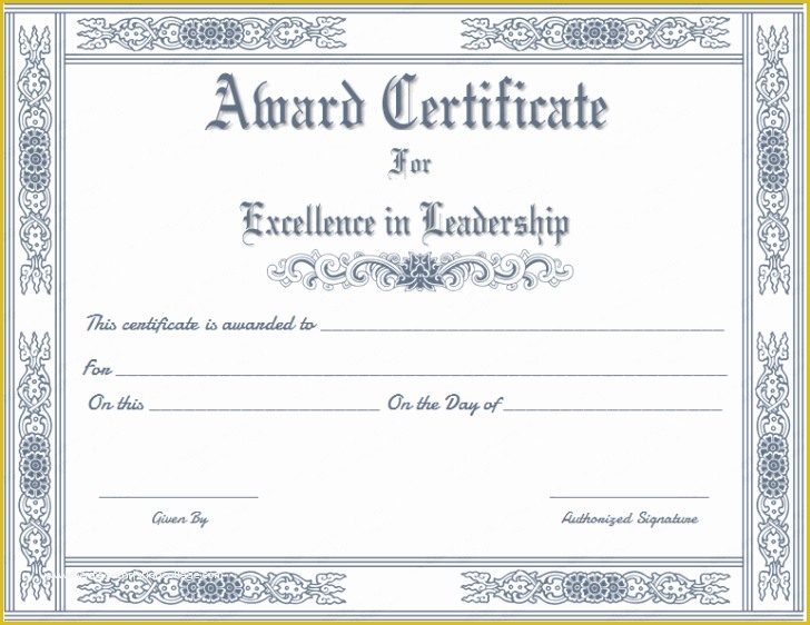 Leadership Award Certificate Template Free Of Leadership Award Certificate Templates Feedscast