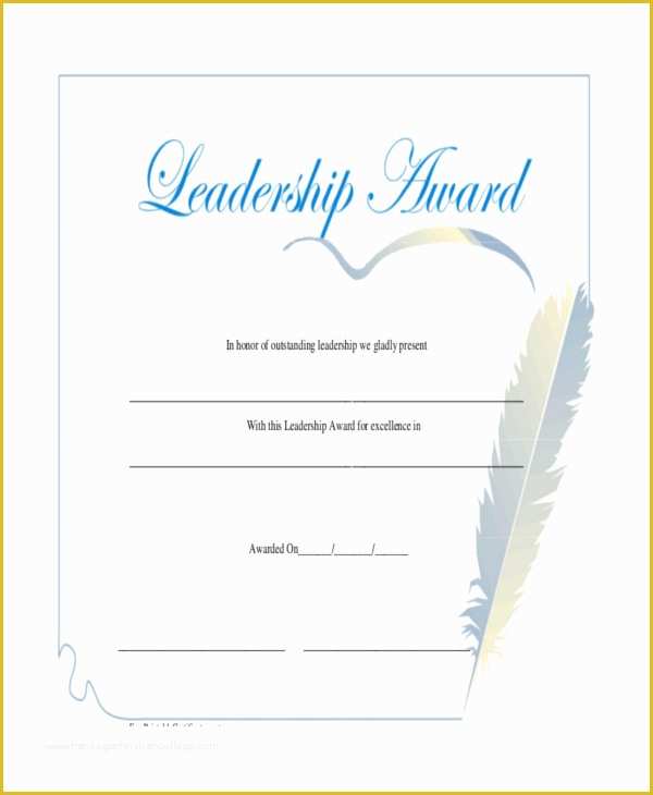 Leadership Award Certificate Template Free Of Leadership Award Certificate Templates Leadership