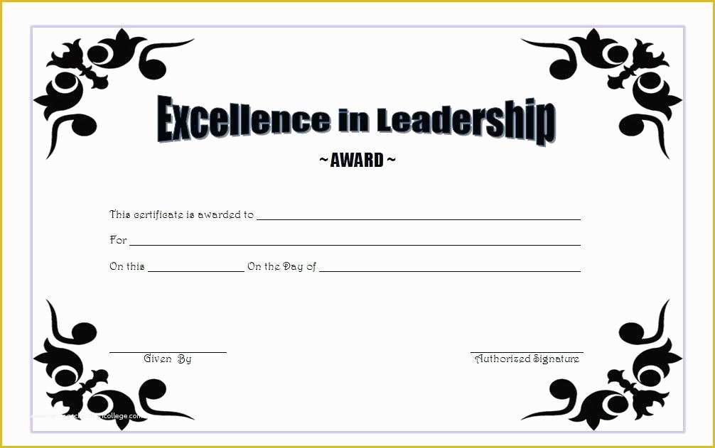 Leadership Award Certificate Template Free Of Leadership Award Template – Kennyyoung