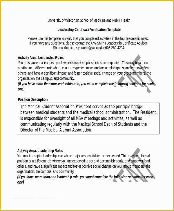 Leadership Award Certificate Template Free Of Leadership Certificate Template 11 Word Pdf Psd