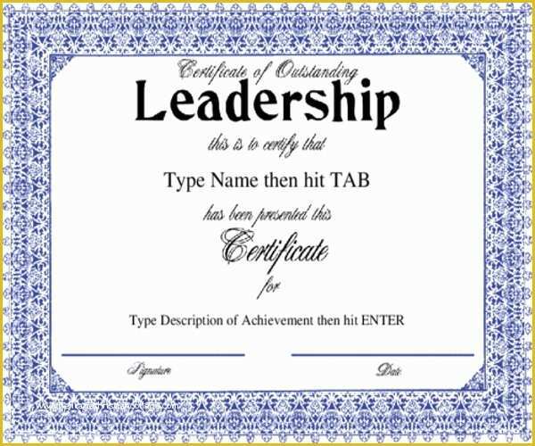 Leadership Award Certificate Template Free Of Leadership Certificate Template 11 Word Pdf Psd