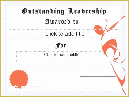 Leadership Award Certificate Template Free Of Outstanding Leadership Award Certificate Free