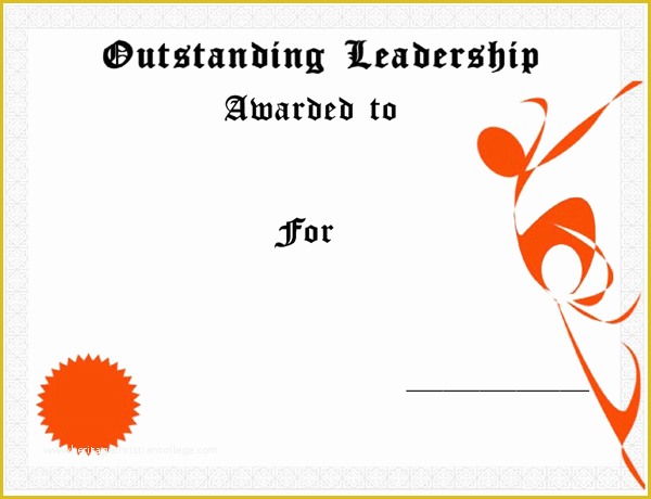 Leadership Award Certificate Template Free Of Outstanding Leadership Award Certificate Template
