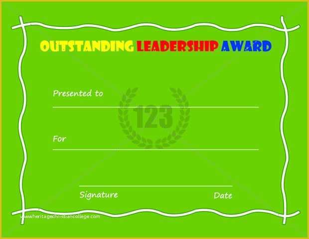 Leadership Award Certificate Template Free Of Outstanding Leadership Award Template Free Download