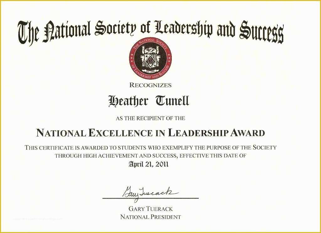 Leadership Award Certificate Template