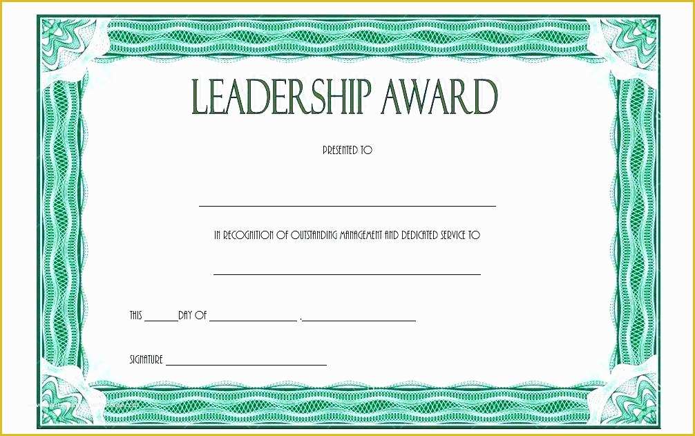 Leadership Award Certificate Template Free Of Student Leadership Certificate Template