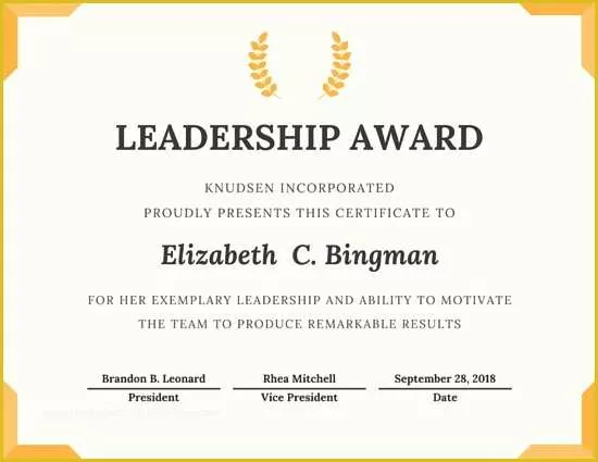 Leadership Award Certificate Template Free Of Trophy Leadership Award Certificate Templates by Canva