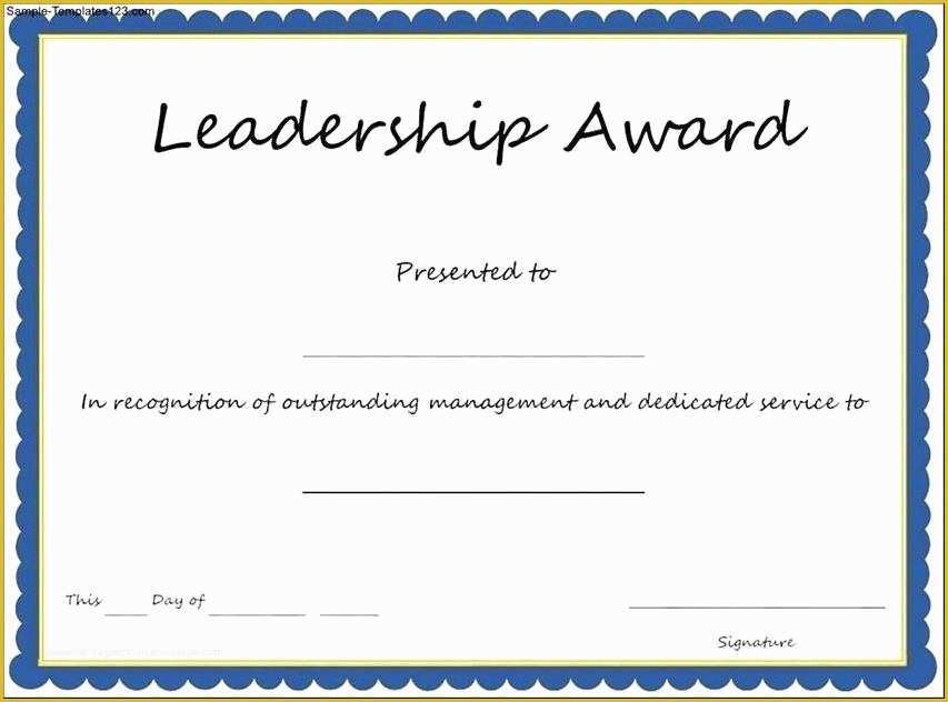 Leadership Certificate Template Free Of Eddebebf Good Leadership Award Certificate Template