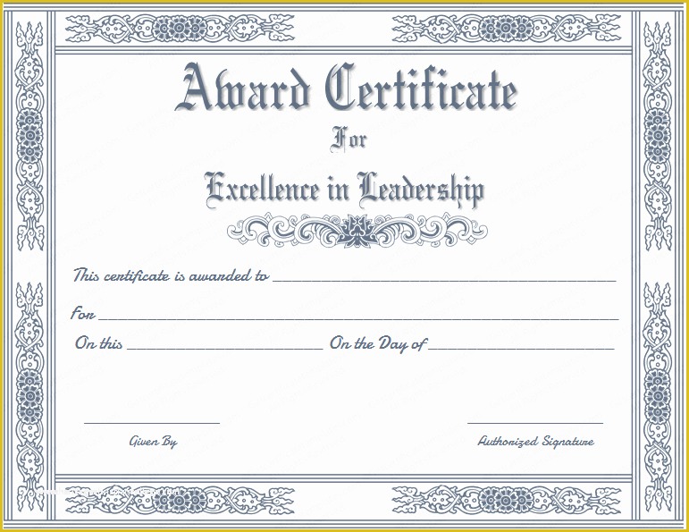 Leadership Certificate Template Free Of Free Printable Best Leader Award Certificate Template