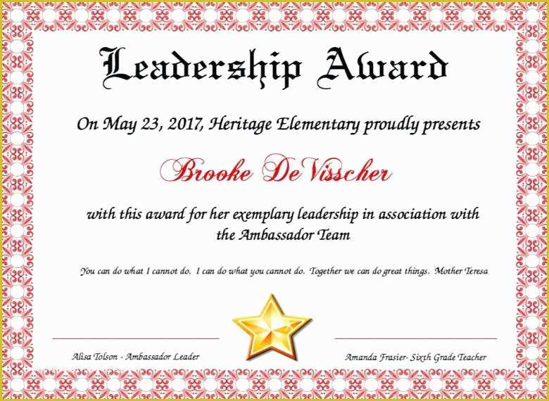 Leadership Certificate Template Free Of Funny Award Certificate Template Best Certificates Ideas