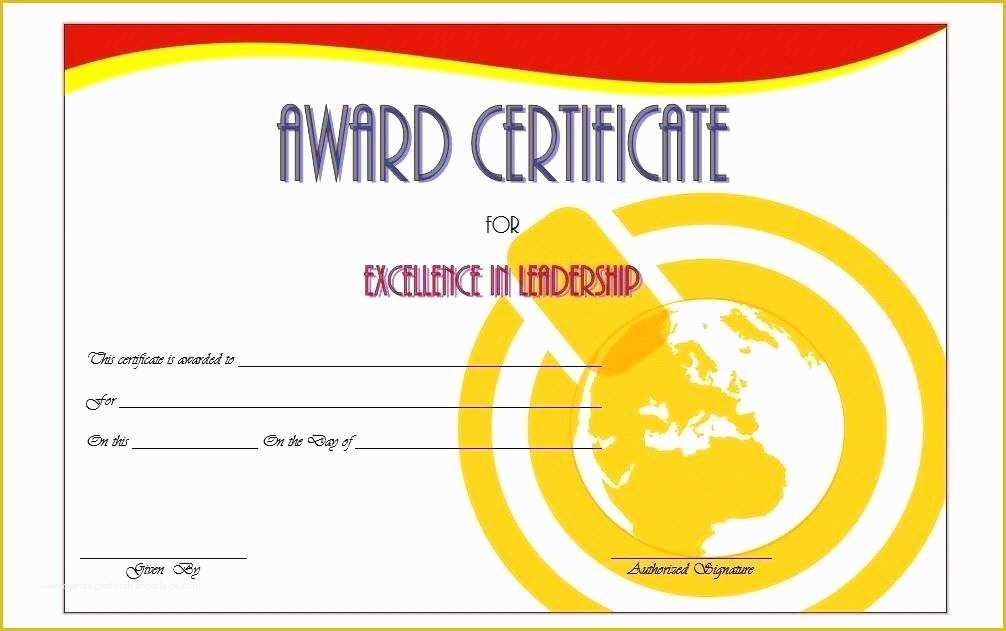 Leadership Certificate Template Free Of Leadership Award Certificate Template 3 Professional and