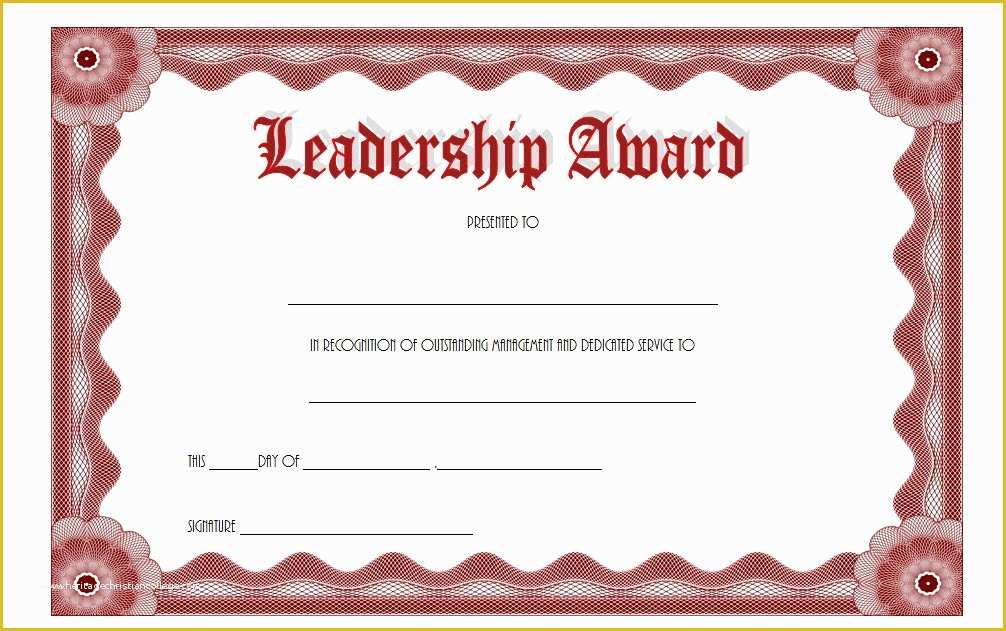Leadership Certificate Template Free Of Leadership Award Certificate Templates Leadership