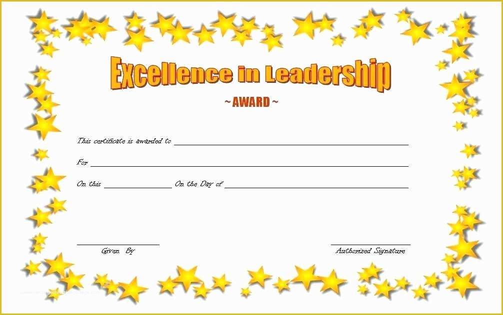 Leadership Certificate Template Free Of Leadership Award Template – Kennyyoung