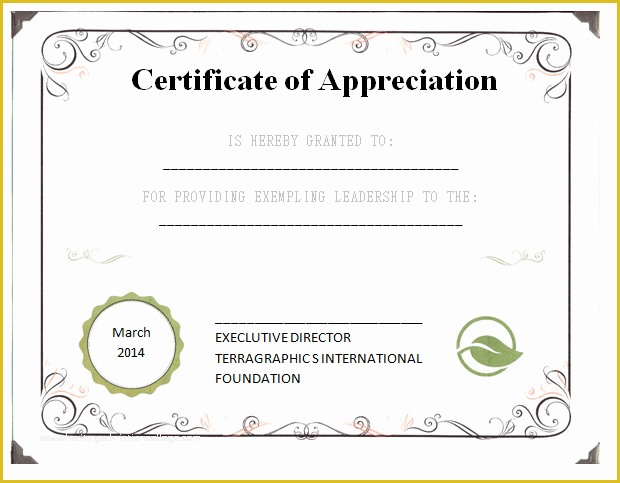 Leadership Certificate Template Free Of Leadership Certificate Of Appreciation Template