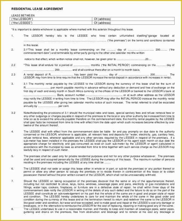 Lease Abstract Template Word Free Of Lease Template – 20 Free Word Pdf Documents Download