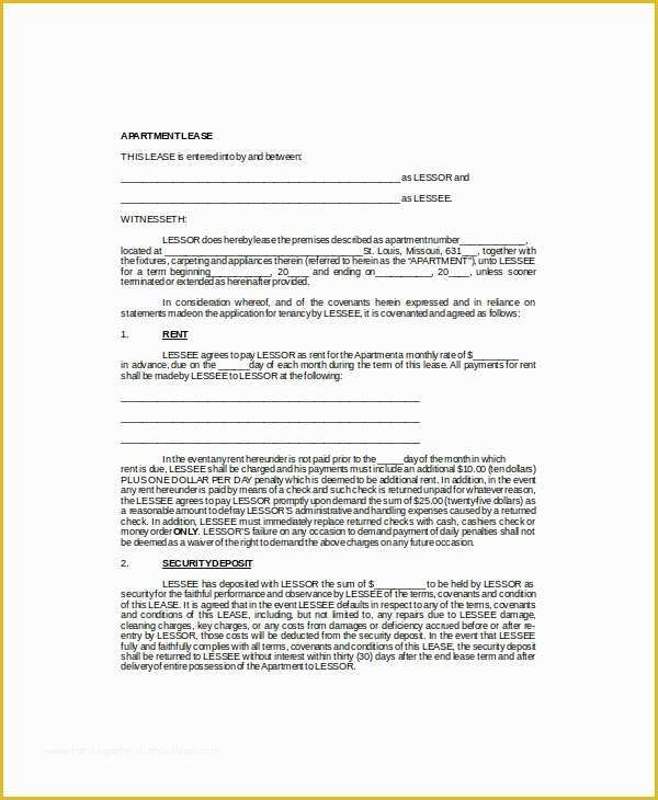 Lease Abstract Template Word Free Of Lease Template 7 Free Word Documents Download
