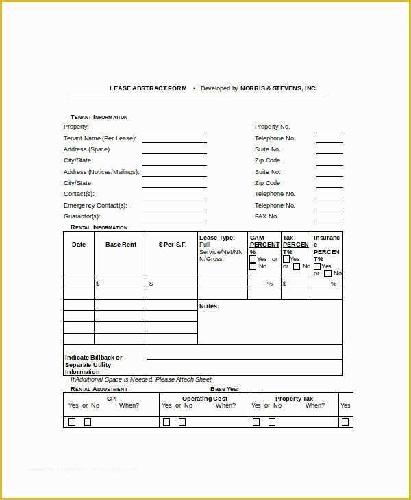 Lease Abstract Template Word Free Of Lease Template Free Word Documents Download Free – soohongp