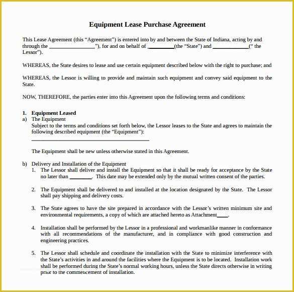 Lease Agreement Equipment Template Free Of 14 Equipment Rental Agreement Templates