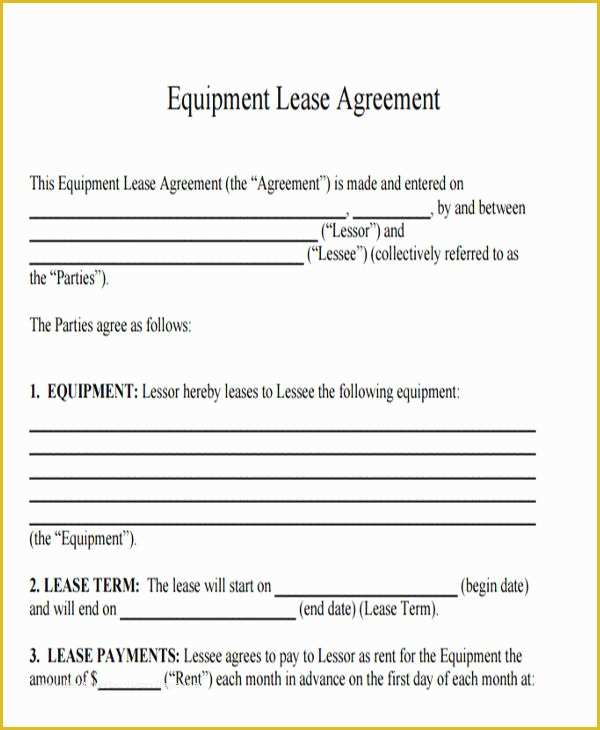 Lease Agreement Equipment Template Free Of 19 Printable Lease Agreement Templates Word Pdf Pages