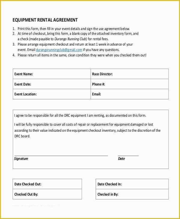 Lease Agreement Equipment Template Free Of 20 Equipment Rental Agreement Templates Doc Pdf